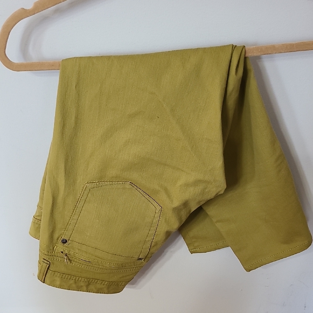 Athleta Green Moss Cropped Denim Hiking Pants, Pink Pockets. Size 6 - Picture 9 of 11